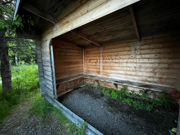 Insidan av vindskyddet