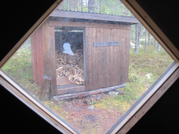 Utsikt från stugan vid Kniptjärn